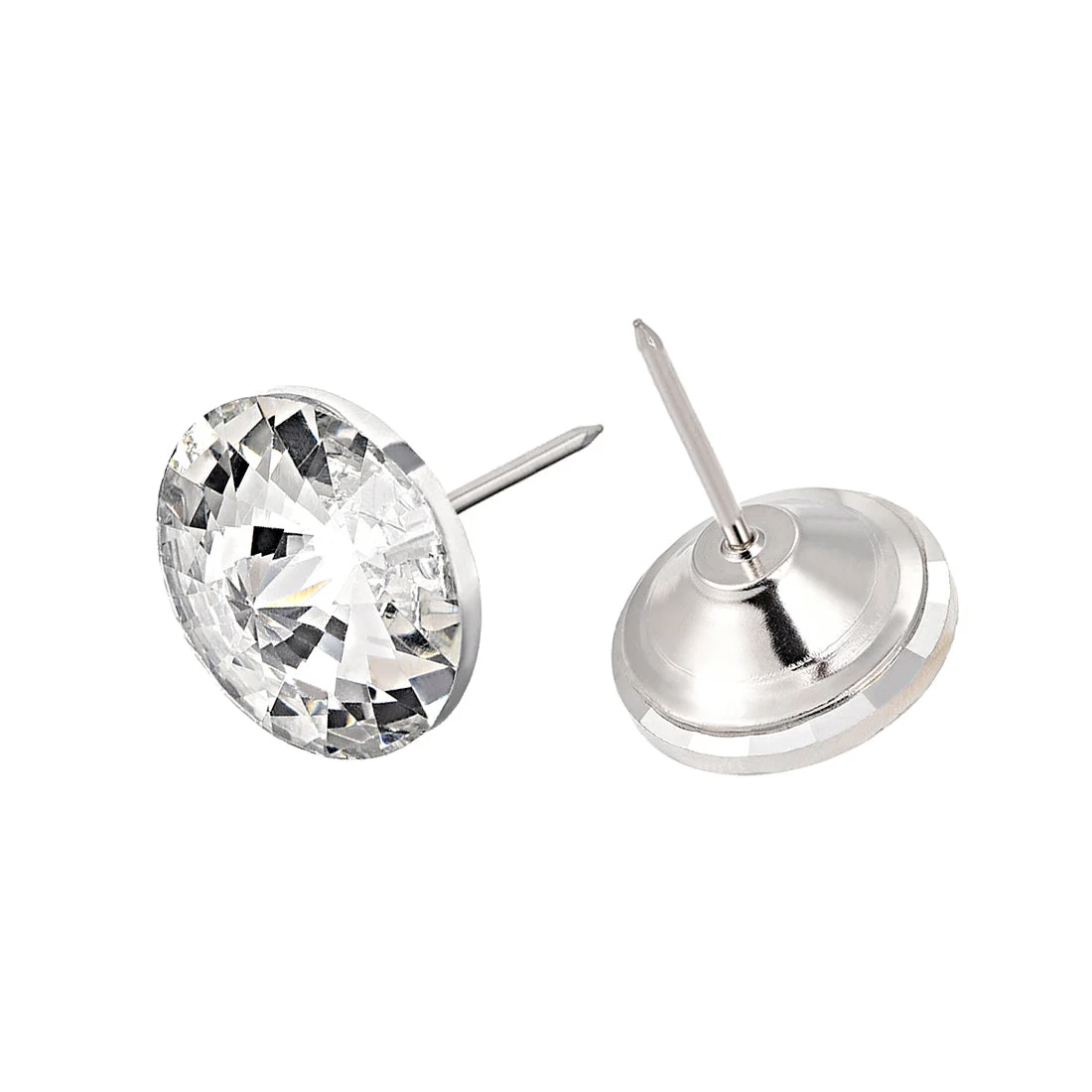 Crystal Upholstery Nails Furniture Tacks 16mm Dia Head 15mm Length Shank , 30 Pcs