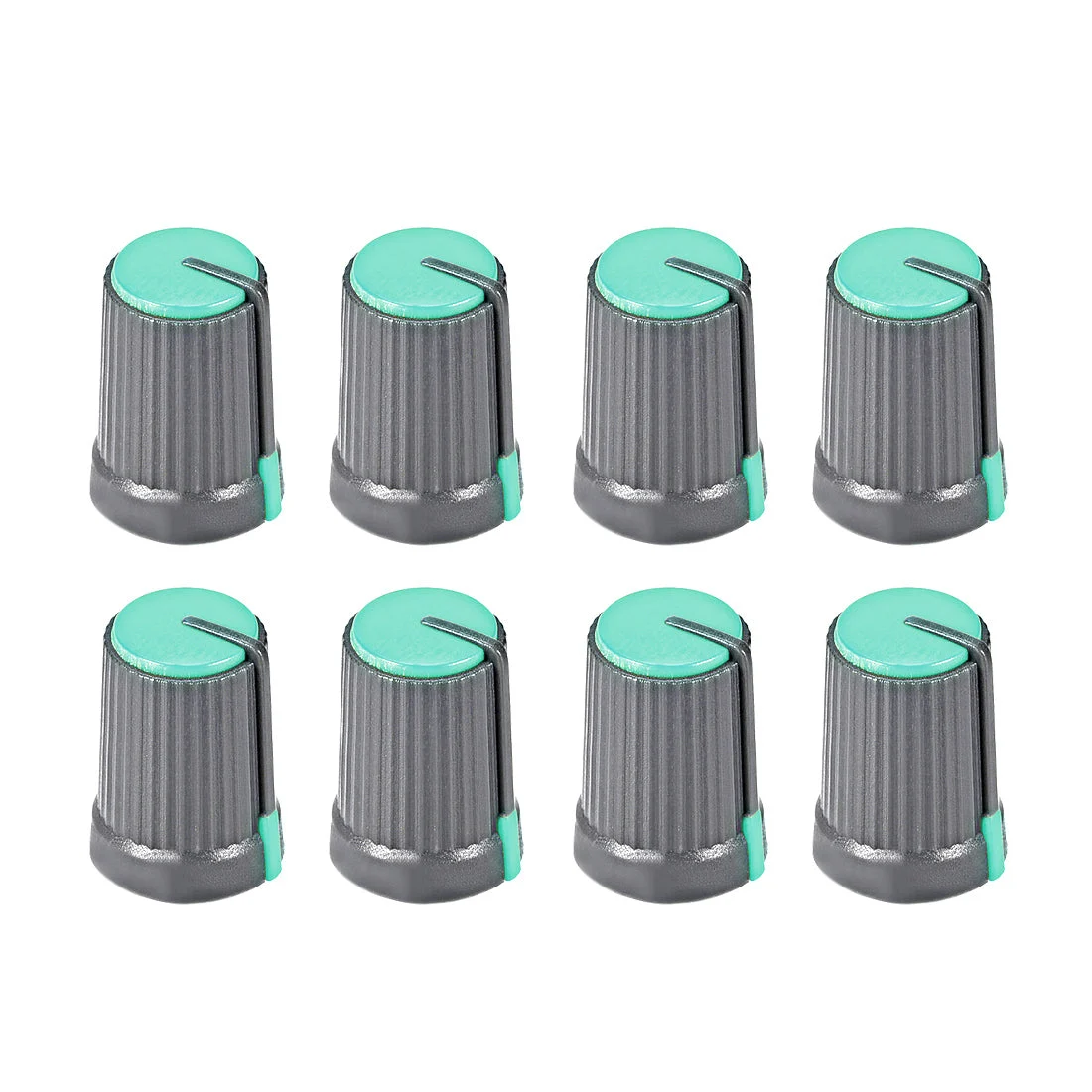 8Pcs Potentiometer Volume Control Knob Cap Plastic Green 6mm Shaft 12mm x 17mm