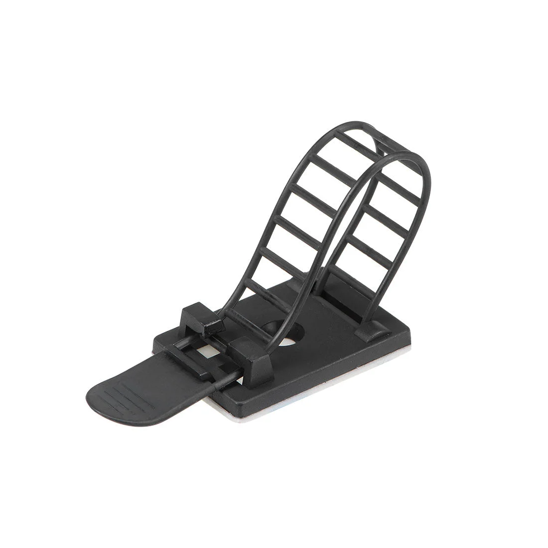 Adjustable Self Adhesive Cable Clips Wire Organizer W Optional Screw Mount for Fasten Cable Tie 90x12mm Black 50pcs
