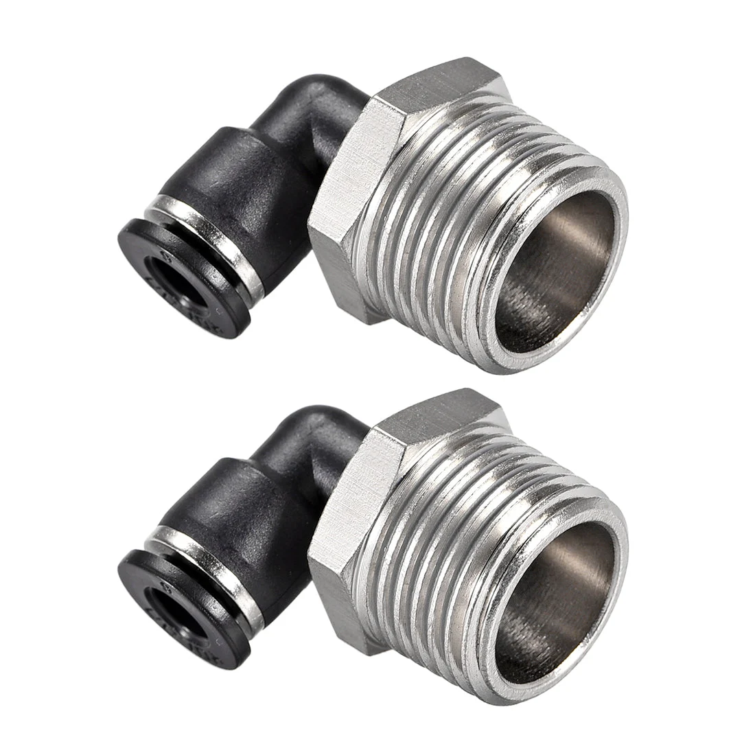 Push to Connect Tube Fitting Male Elbow 6mm Tube OD x 1/2 NPT Thread Pneumatic Air Push Fit Lock Fitting 2pcs