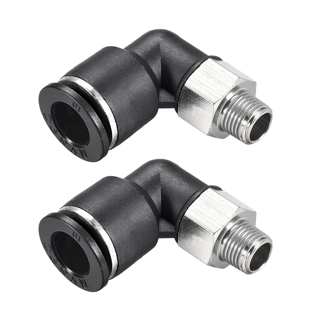 Push to Connect Tube Fitting Male Elbow 10mm Tube OD x 1/8 NPT Thread Pneumatic Air Push Fit Lock Fitting 2pcs