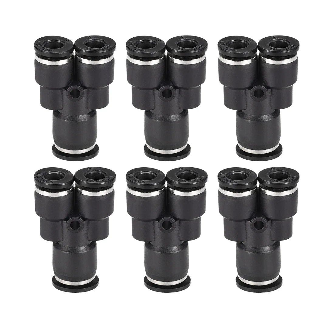 Plastic Connect Y Splitter Push to Tube Fittings 8mm x 6mm OD Push Lock 6pcs