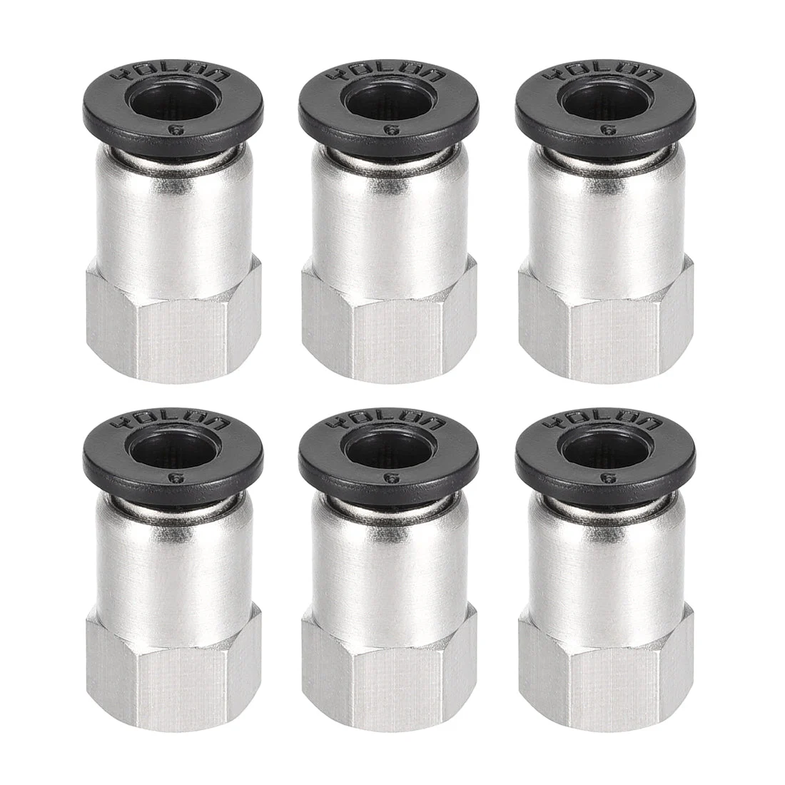 Push to Connect Tube Fitting Adapter 6mm Tube OD x M5 Female Straight Pneumatic Connecter Pipe Fitting 6pcs