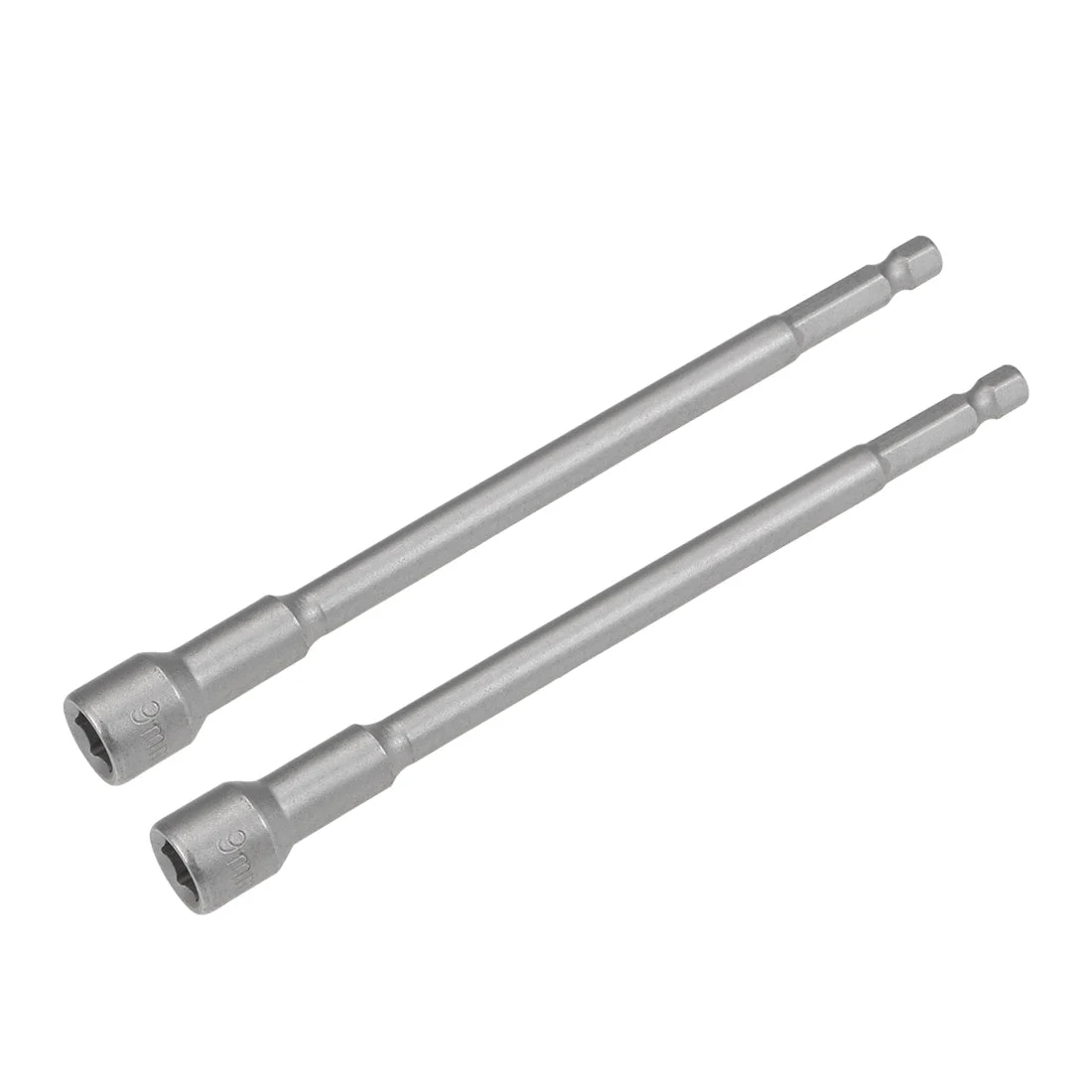 2 Pcs 1/4" Quick-Change Hex Shank 9mm Magnetic Nut Driver, 150mm Long, Metric