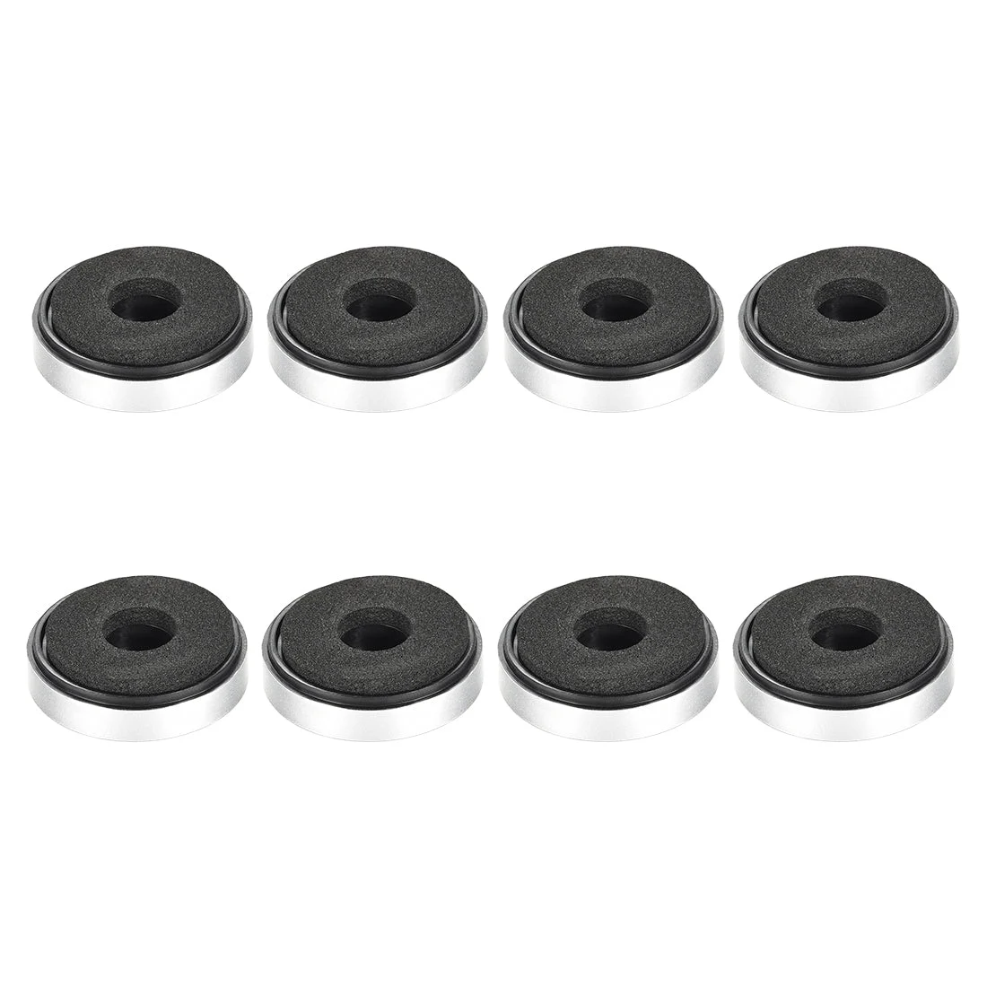 Uxcell 8 Pcs D30xH8mm Plastic Feet Anti-Vibration Base Pad Stand for Speaker Guitar Amplifier HiFi Silver Tone