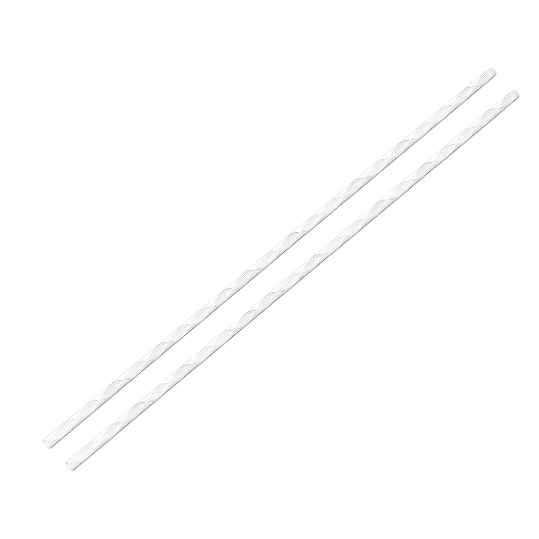 8mmx500mm Transparent White Spiral Line Solid Acrylic Round Rod PMMA Bar 2pcs