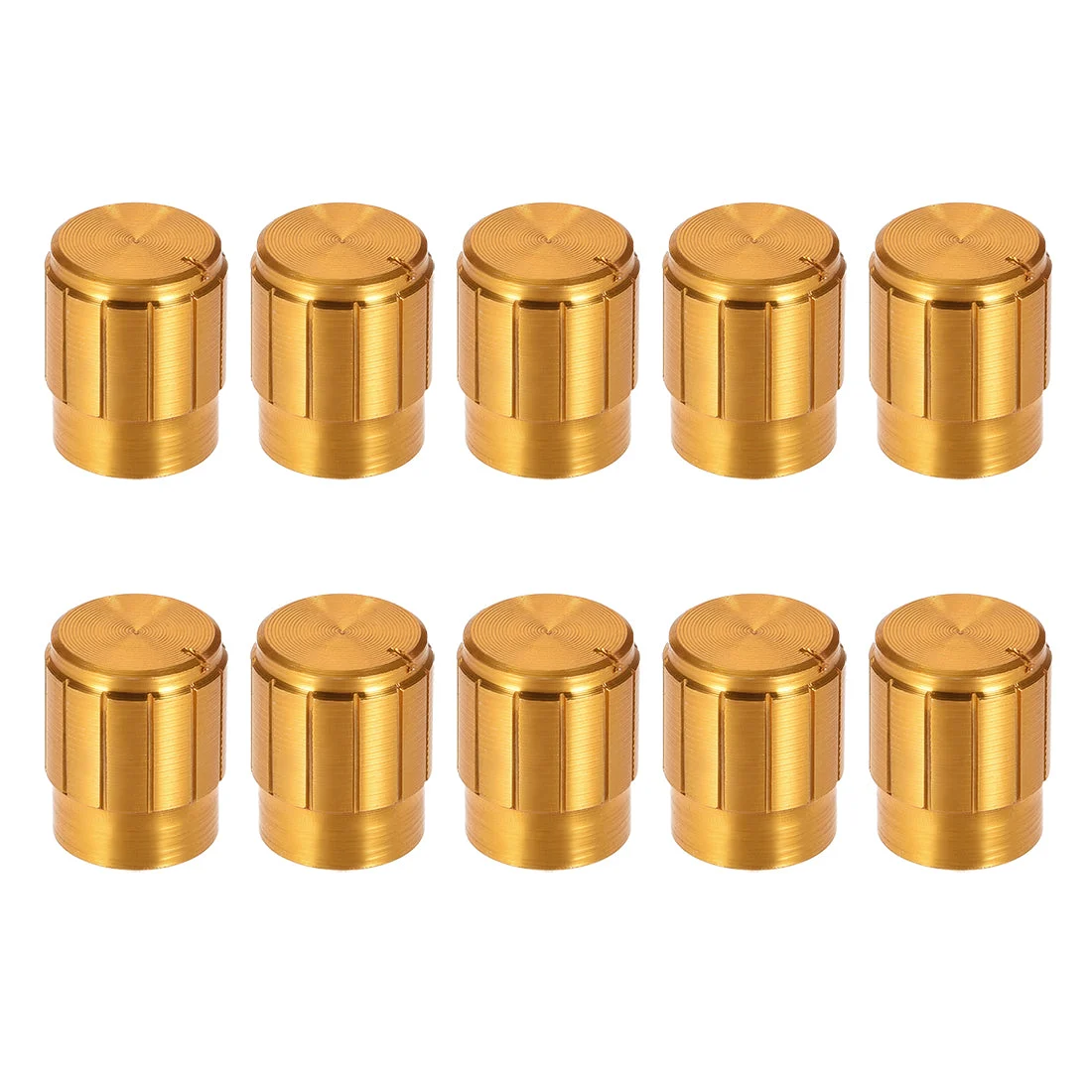 10pcs Potentiometer Knob Cover Cap Gold Tone Aluminum 6mm Shaft Dia. Rotary Knob 13mm Dia. x 17mm Height Volume Control Knob