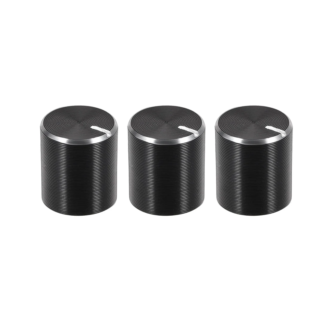 3pcs Potentiometer Knob Knurled Shaft Black 10mmx10mm Volume Control Knob