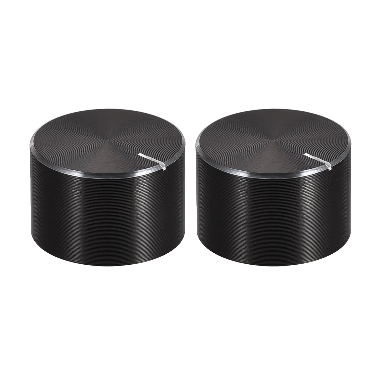 2pcs Potentiometer Knob Knurled Shaft Black Aluminum Smooth Surface Rotary Knob 20mmx13mm Volume Control Knob