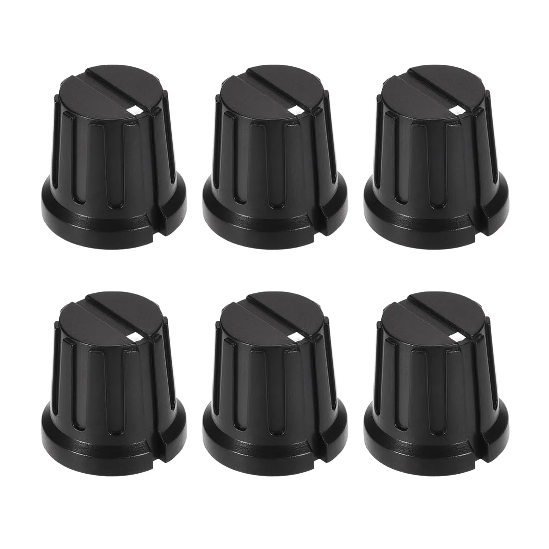 6pcs Volume Control Knobs with Screw Amplifier Replacement Knob Black Potentiometer Knobs