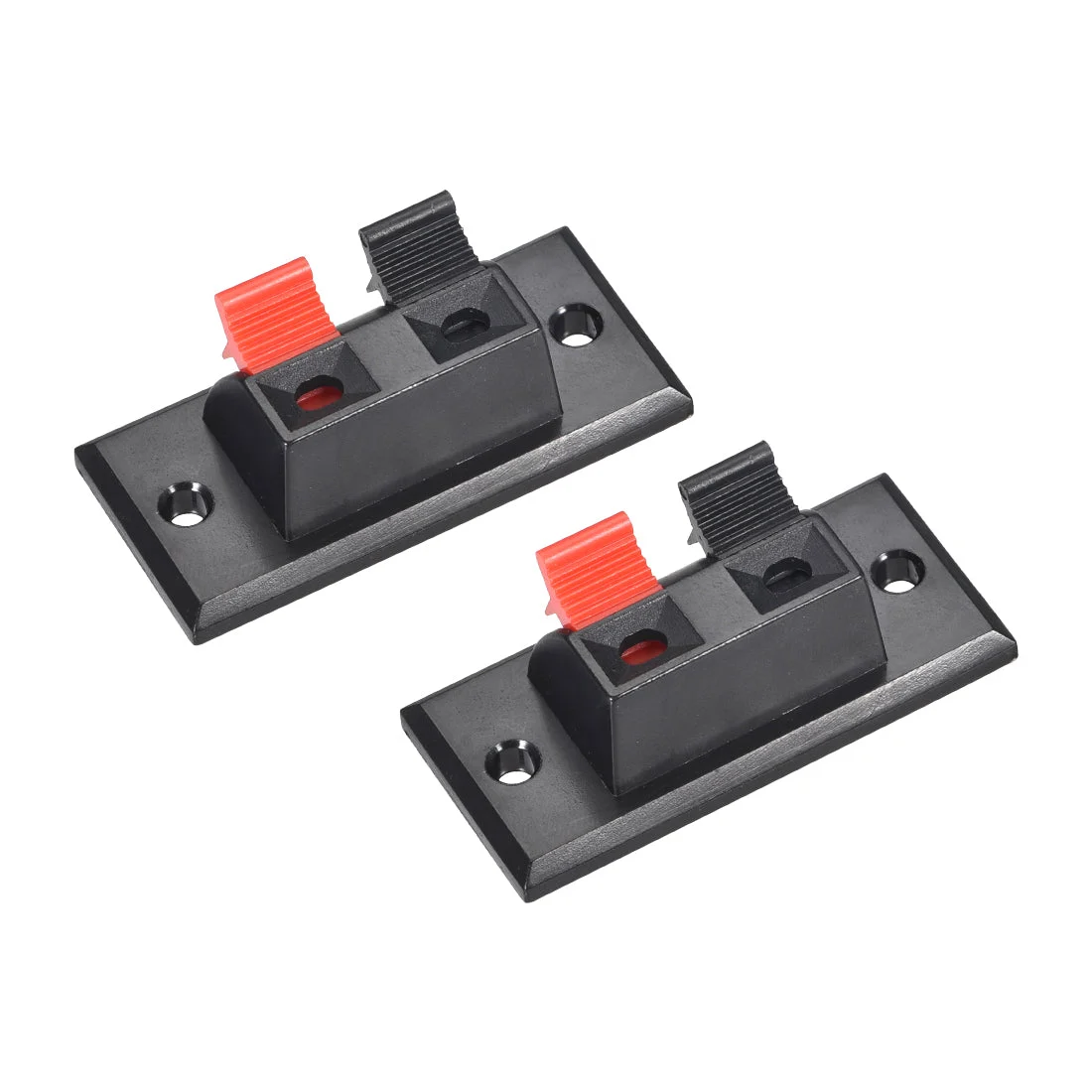 2 Ways Spring Speaker Terminal Clip Push Release Connector Audio Cable Terminals Strip Block Black Red WP2-3 2Pcs