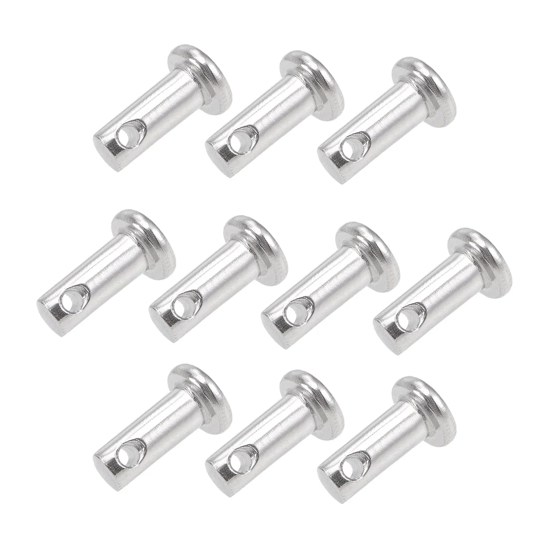 Single Hole Clevis Pins - 4mm x 10mm Flat Head 304 Stainless Steel Pin 10Pcs