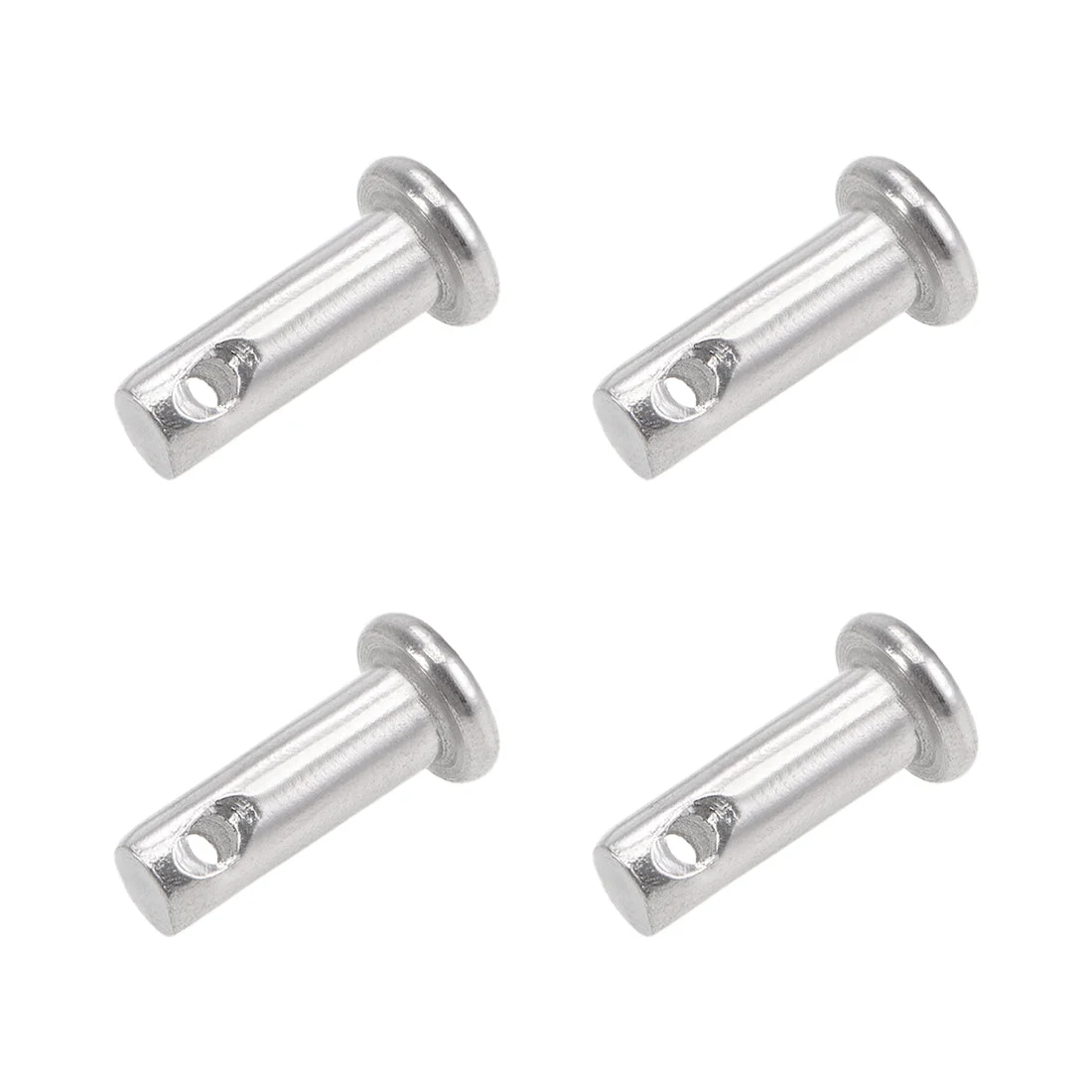 Single Hole Clevis Pins - 4mm x 12mm Flat Head 304 Stainless Steel Pin 4Pcs
