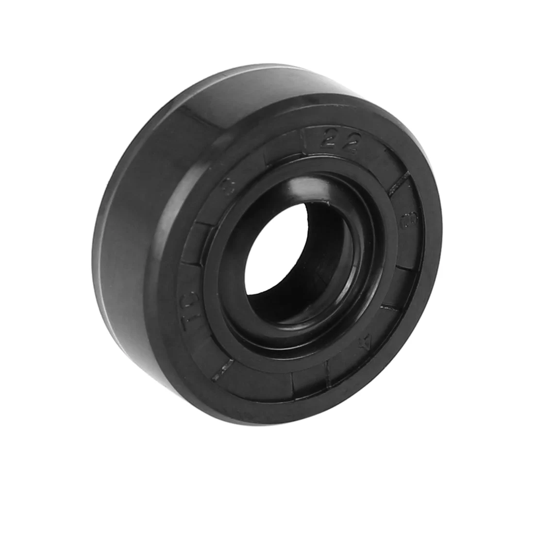 8mm x 22mm x 8mm Black Rubber Cover Double Lip TC Oil Shaft Seal