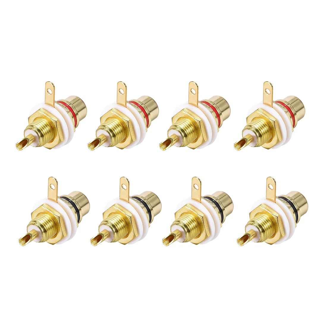 Uxcell RCA Female Panel Mount Chassis Socket Jack Connector for Amplifier Audio Terminal RCA Plug 8pcs