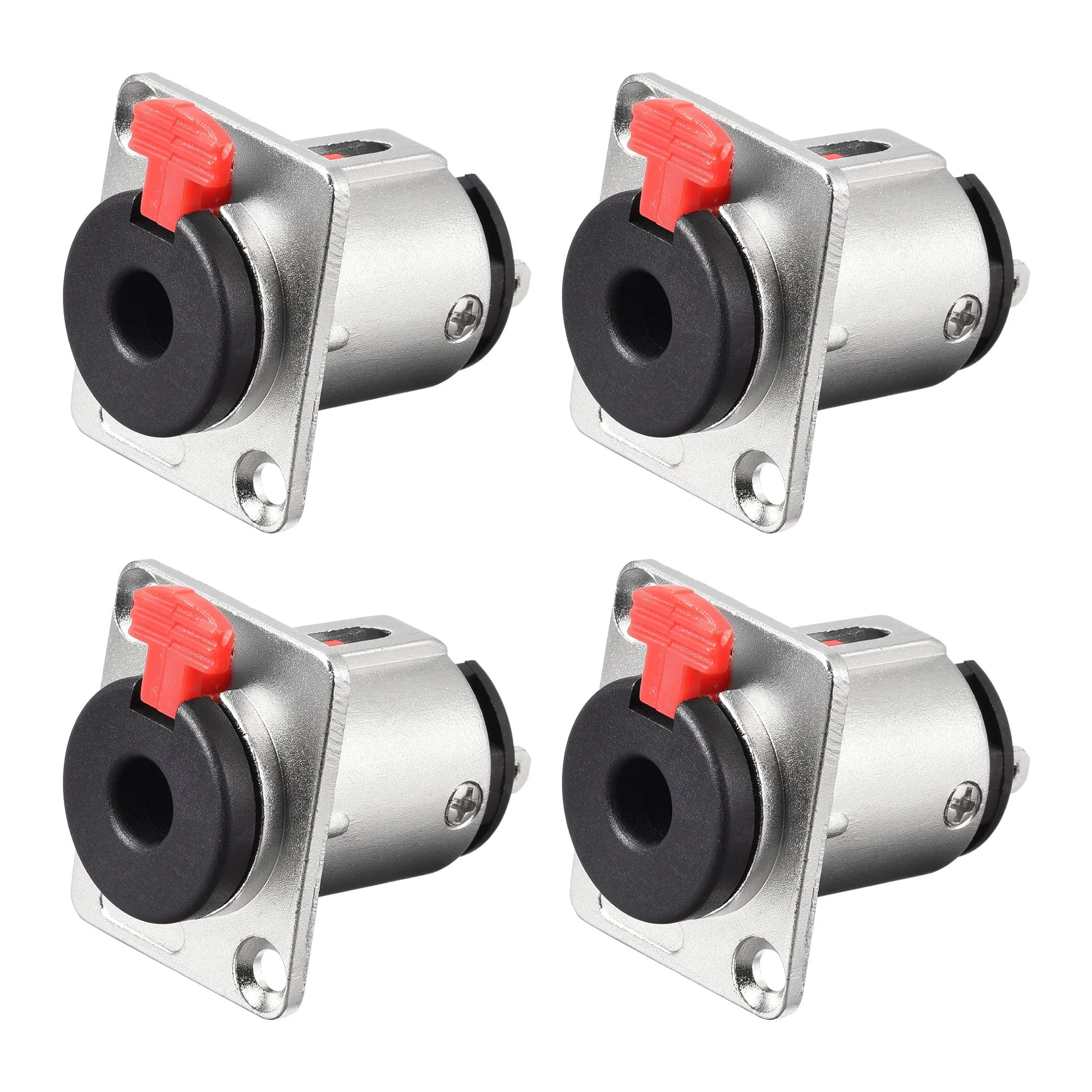 6.35mm 1/4 Inch Female Stereo TRS Audio Socket Jack Connector Panel/Chassis Mount - 6.35mm Stereo Socket 4pcs