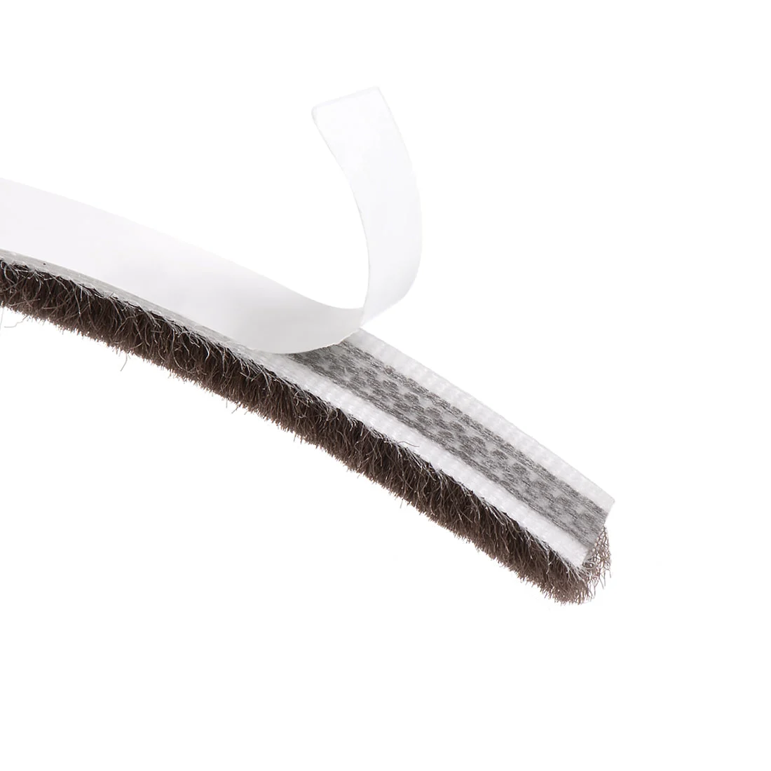 Brush Weather Stripping, Adhesive Felt Door Seal Strip Pile Weatherstrip Door Sweep Brush for Door Window 197Inch L x 0.2 Inch W (5000mm x 5mm)Brown