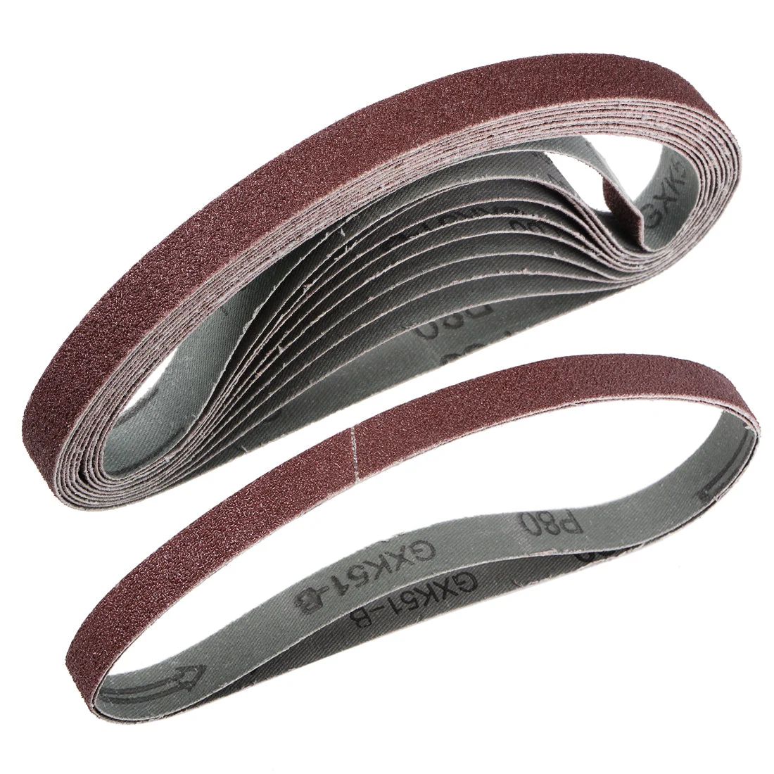 1/2-inch x 18-inch(15mm x 460mm) Sanding Belt 80 Grit Aluminum Oxide 12pcs
