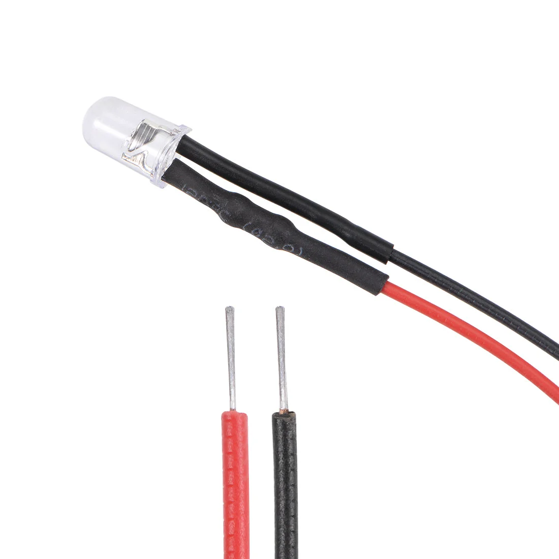 10Pcs DC 6V 5mm Pre Wired LED, Flashing Bi-Color (Red&Blue Changing) Light Round Top Clear Lens, Light Emitting Diodes with Edge
