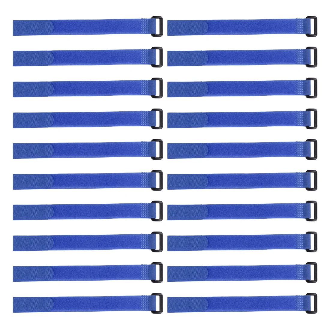 Uxcell 20pcs Hook and Loop Straps 3/4-inch x 18-inch Securing Straps Cable Tie (Blue)