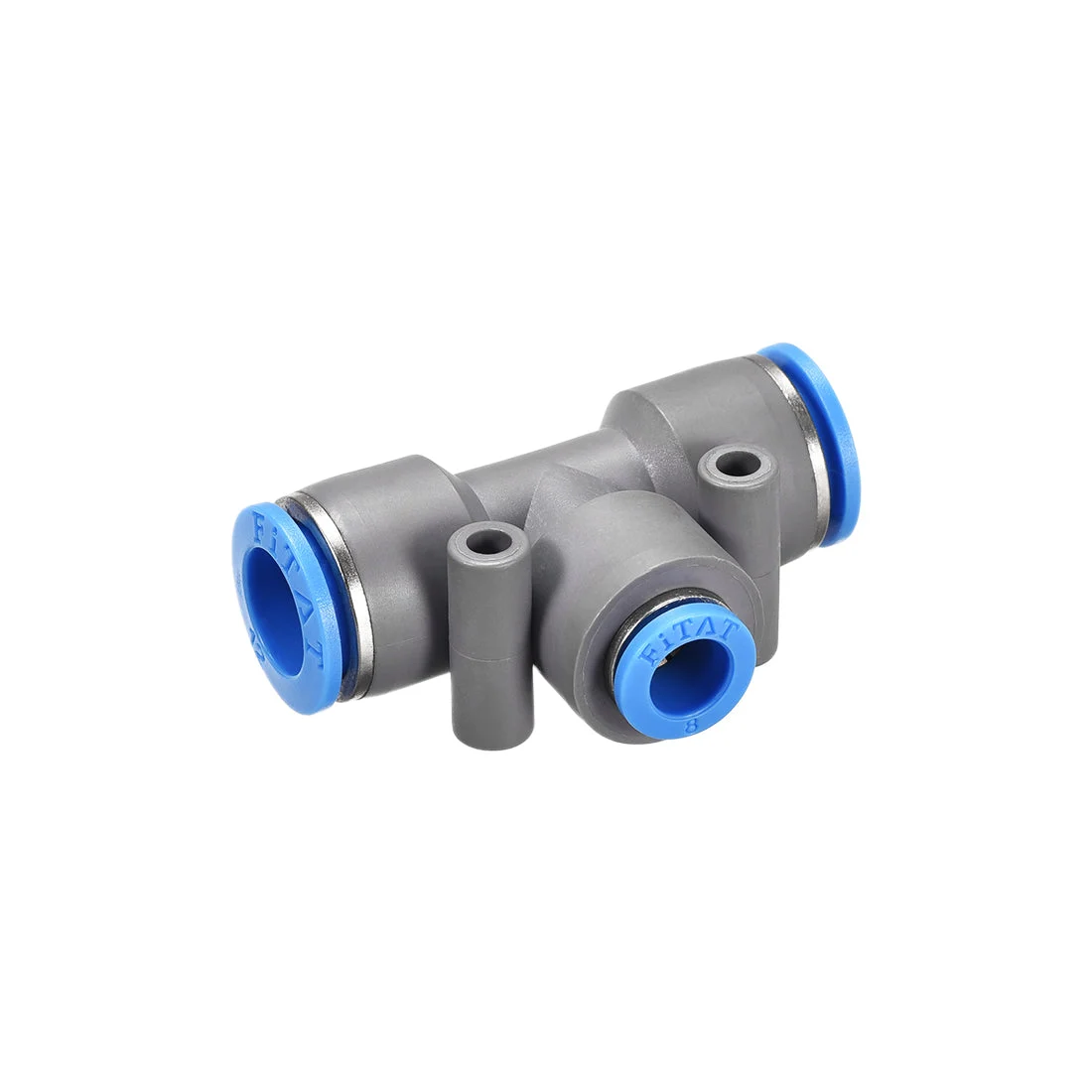 Push To Connect Fittings T Type Tee Tube Connect 12-8mm OD Grey Push Lock