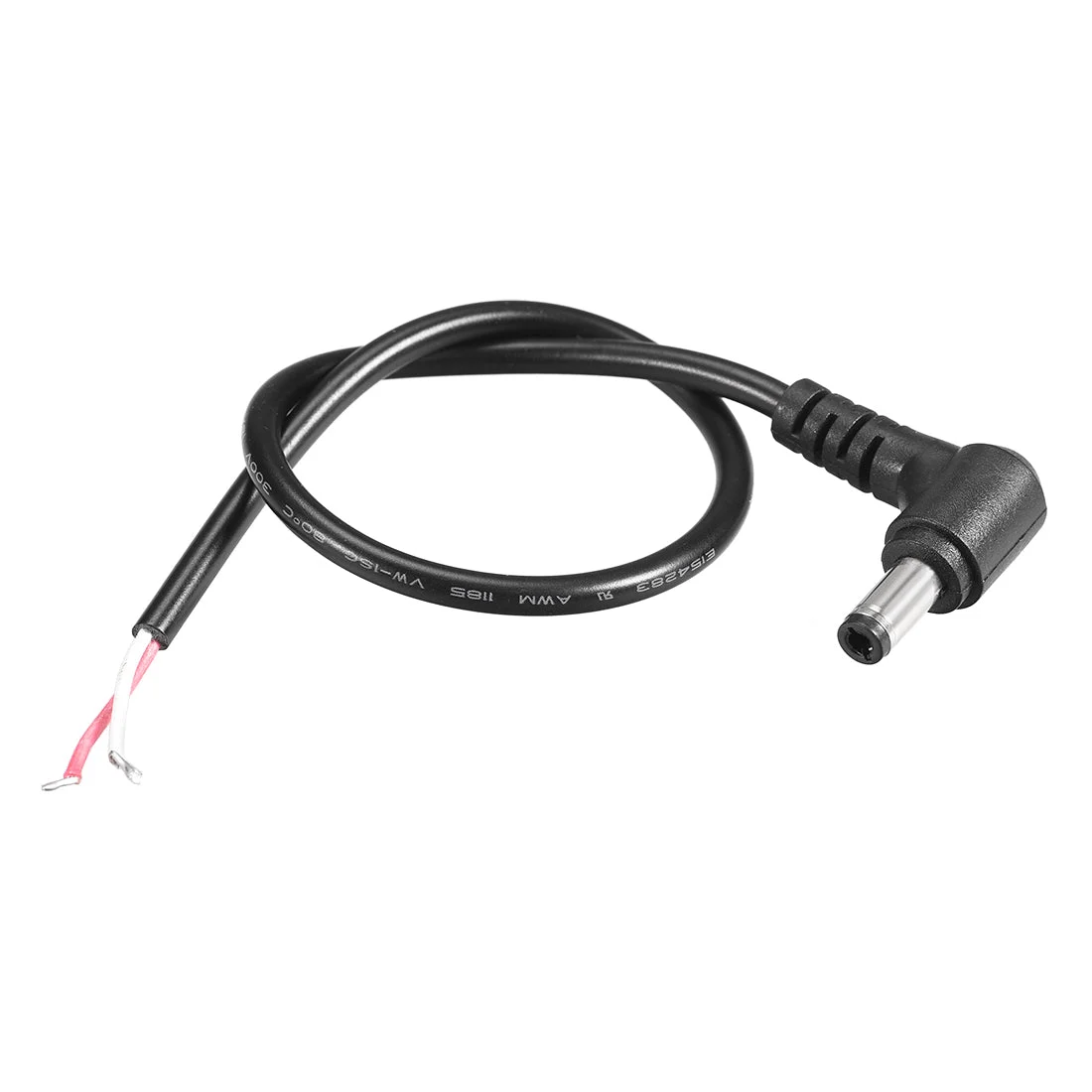 DC Power 5.5mm x 2.5mm 4A 30cm Male Plug Right Angle Cable Connector 2pcs