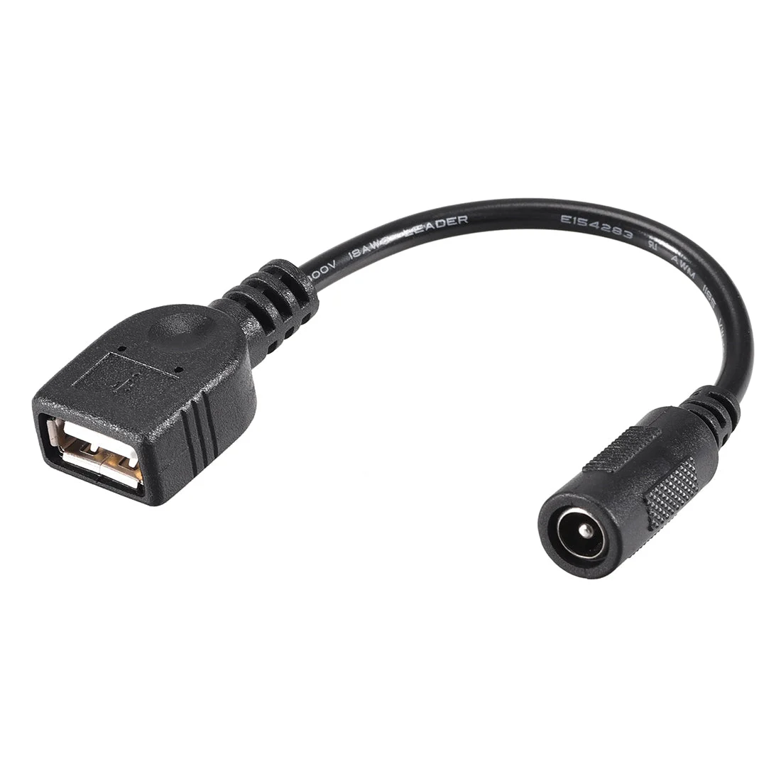 12cm DC Female Power Supply 5.5x2.1mm Adapter to USB Plug Female Cable 2pcs