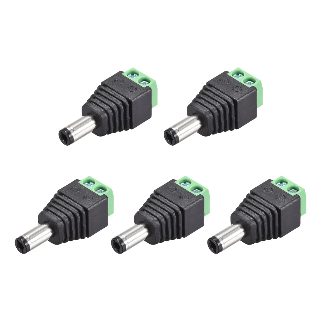 5Pcs 5.5x2.5mm DC Power Jack Plug Adapter Connector for LED Strip CCTV Camera Cable Wire Ends