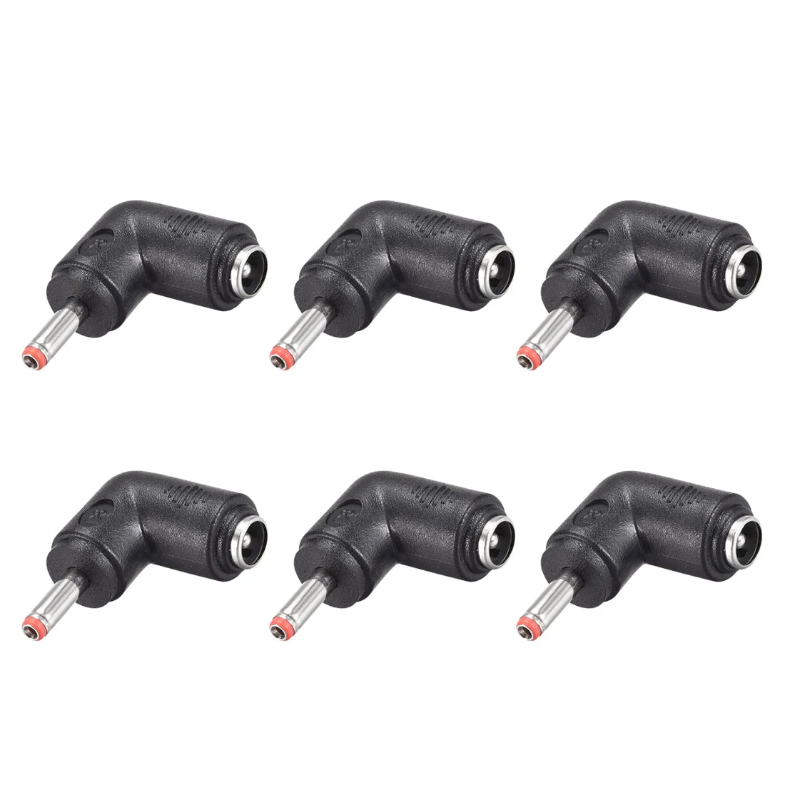 6pcs DC Power Connector Right Angle 5.5mm x 2.1mm Female to 3.5mm x 1.35mm