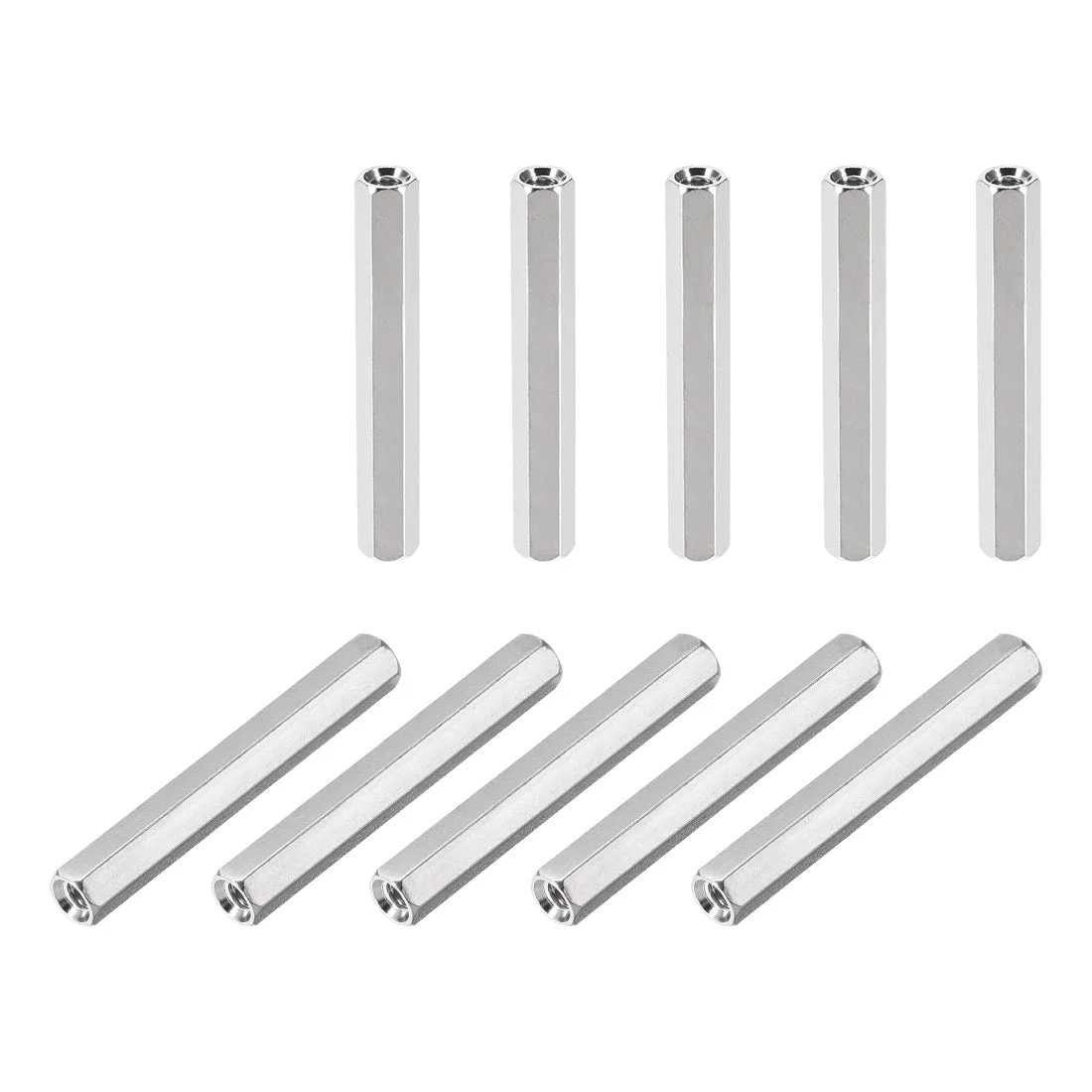 M3 x 45mm Female to Female Hex Nickel Plated Spacer Standoff 30pcs