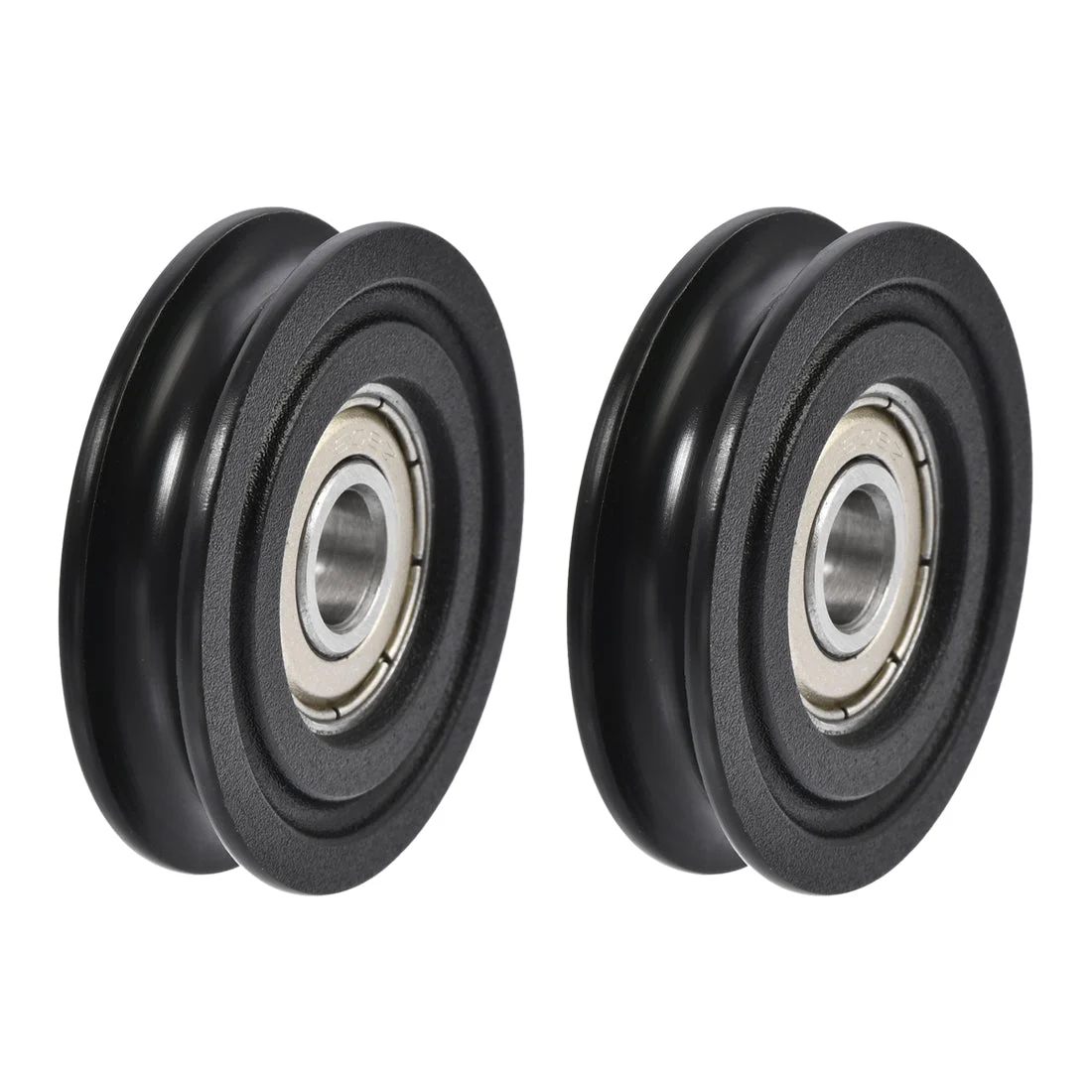 U608ZZ U Groove Ball Bearings 8x40x10mm Double Shielded GCr15 Bearing Black 2pcs