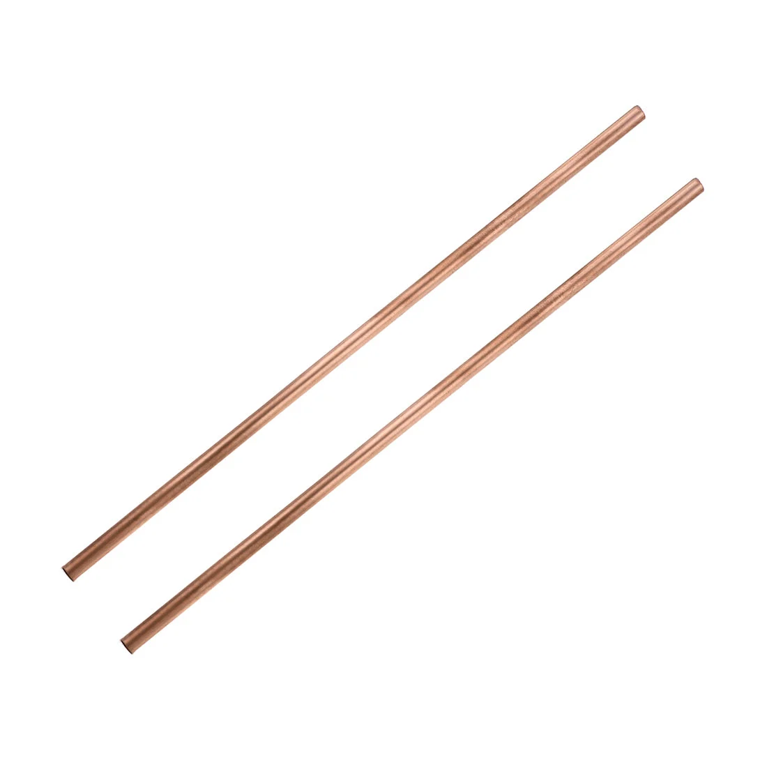 Copper Round Tube 7mm OD 0.2mm Wall Thickness 300mm Length Hollow Straight Pipe Tubing 2 Pcs