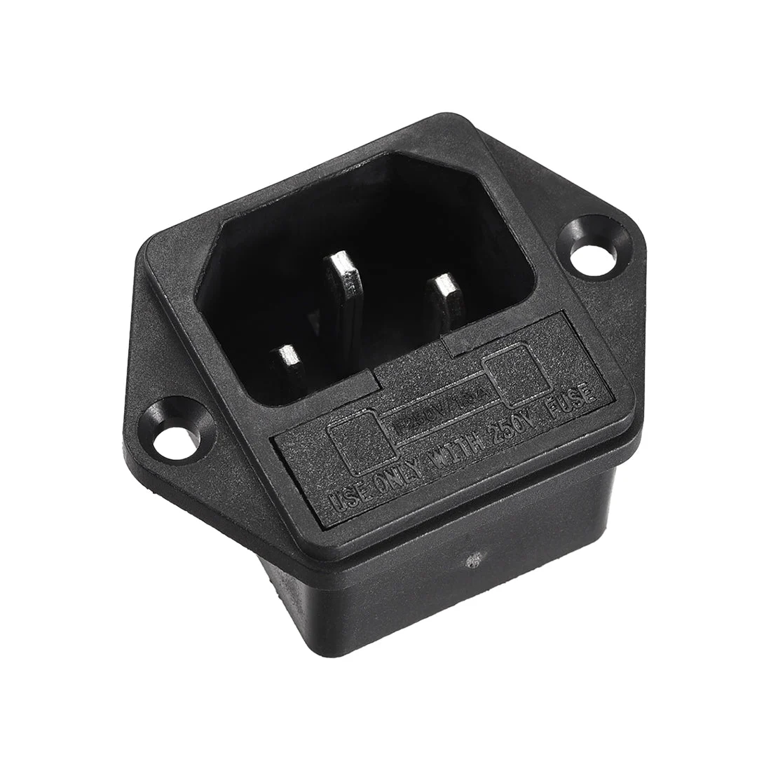 Uxcell IEC320 C14 Inlet Power Socket AC 250V 10A 250V 6.3A 2.5W w Fuse 2Set