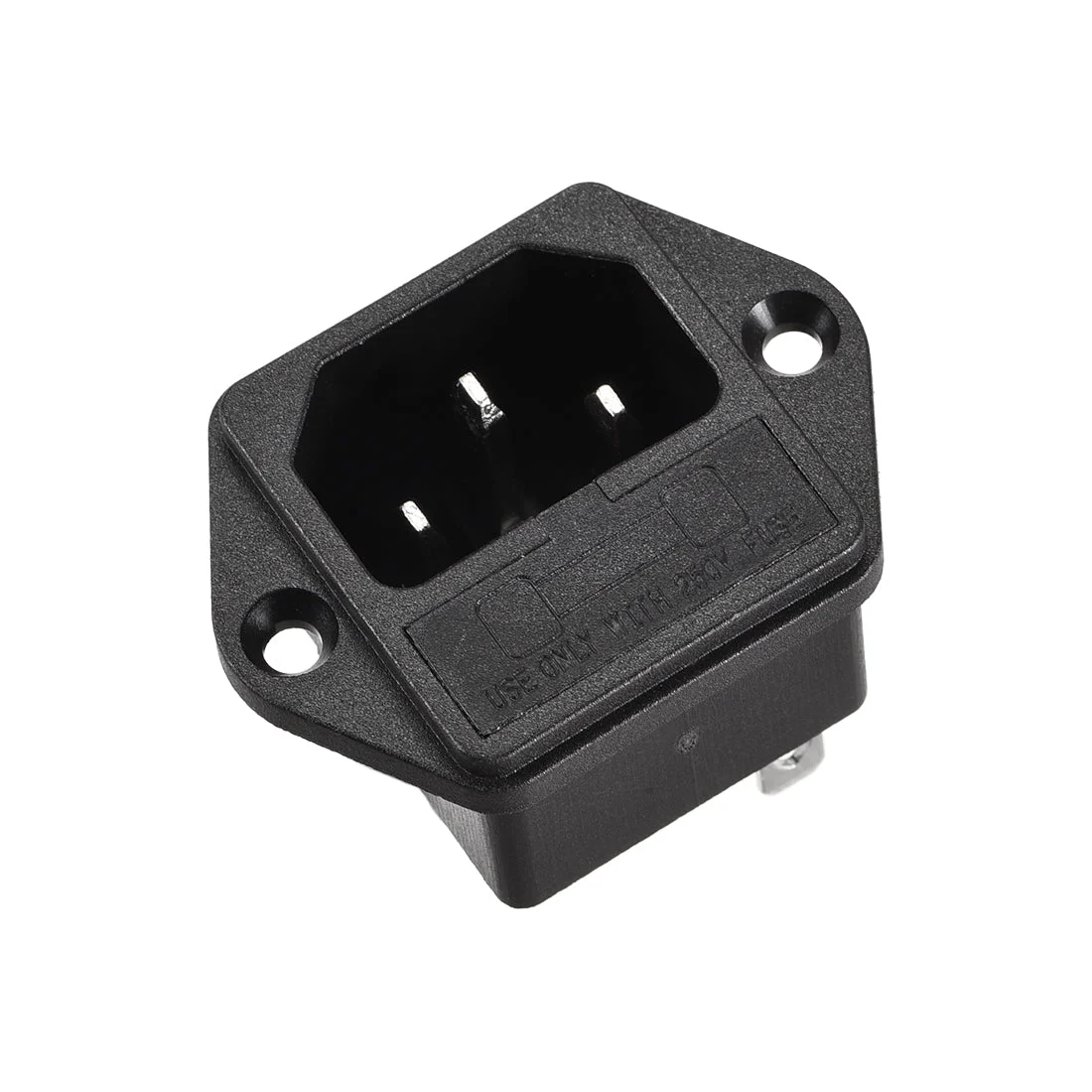 Uxcell AC 250V 10A 250V 6.3A 3 Pins IEC320 C14 Inlet Power Socket w Fuse Holder 1Set