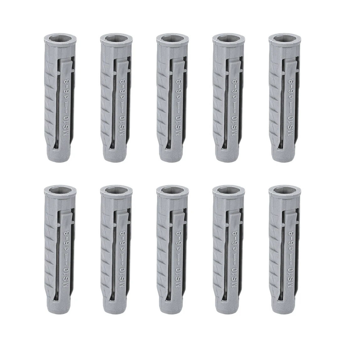 10mmx50mm Plastic Expansion Tubes Column Frame Fixings Gray 24pcs
