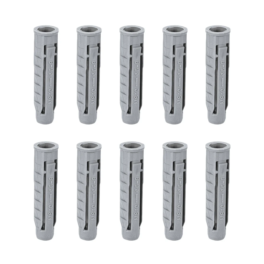 Uxcell 10mmx50mm Plastic Expansion Tubes Column Frame Fixings Gray 50pcs