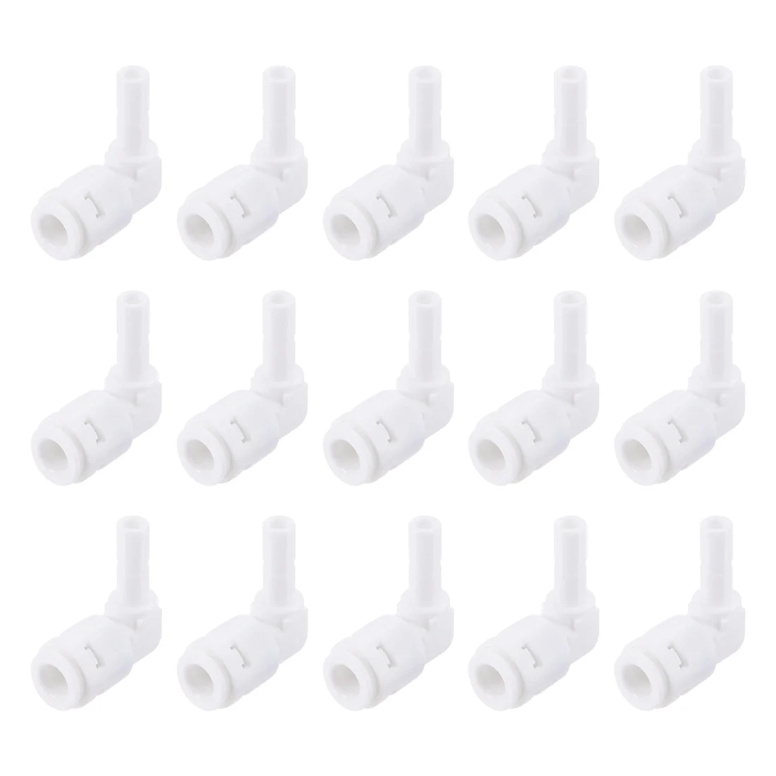 Quick Connector L Type Push in Elbow Connect Fittings 1/4" Tube for Water Purifier, 32x28mm White 15Pcs
