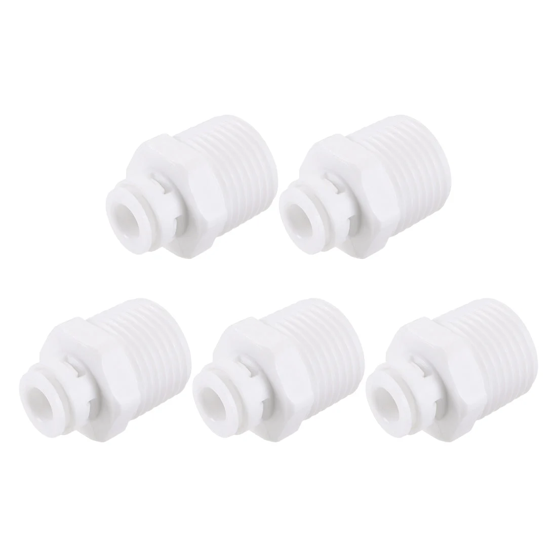 Quick Connector G1/2 Male Thread to 1/4" Tube, Straight Connect Fittings for Water Purifier, 30mm White 5Pcs