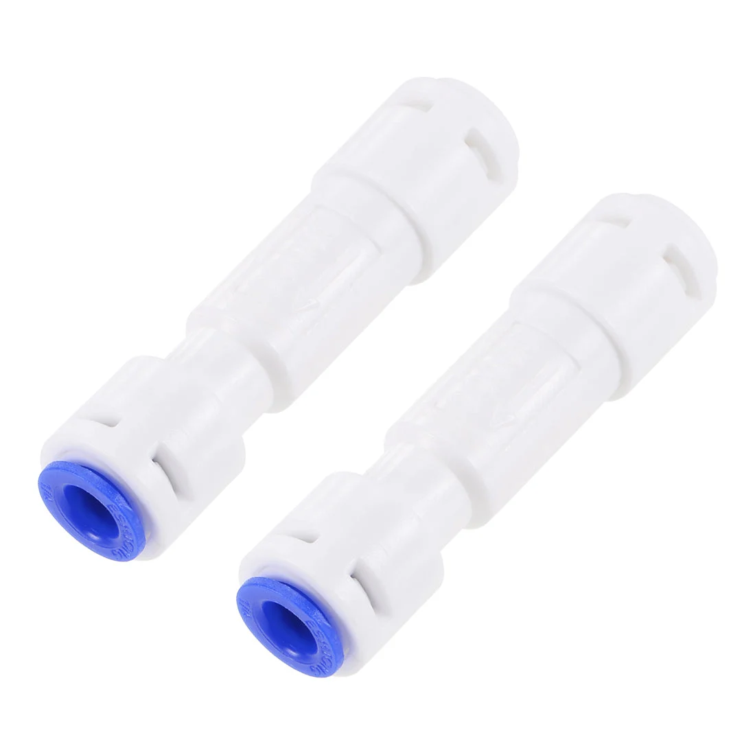 Quick Connector Flow Restrictor 300CC 1/4" to 1/4", Straight Connect Fittings for RO Water Purifier, 65mm White Blue 2Pcs
