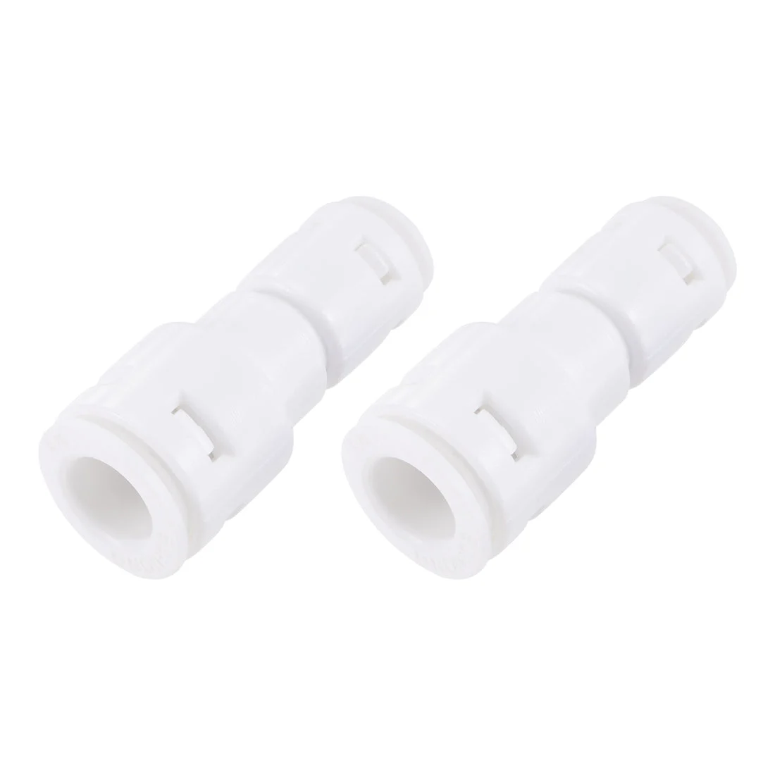 Quick Connector 1/4" to 3/8" Push Fit Straight Connect Fittings for RO Water Purifier, 43mm White 2Pcs