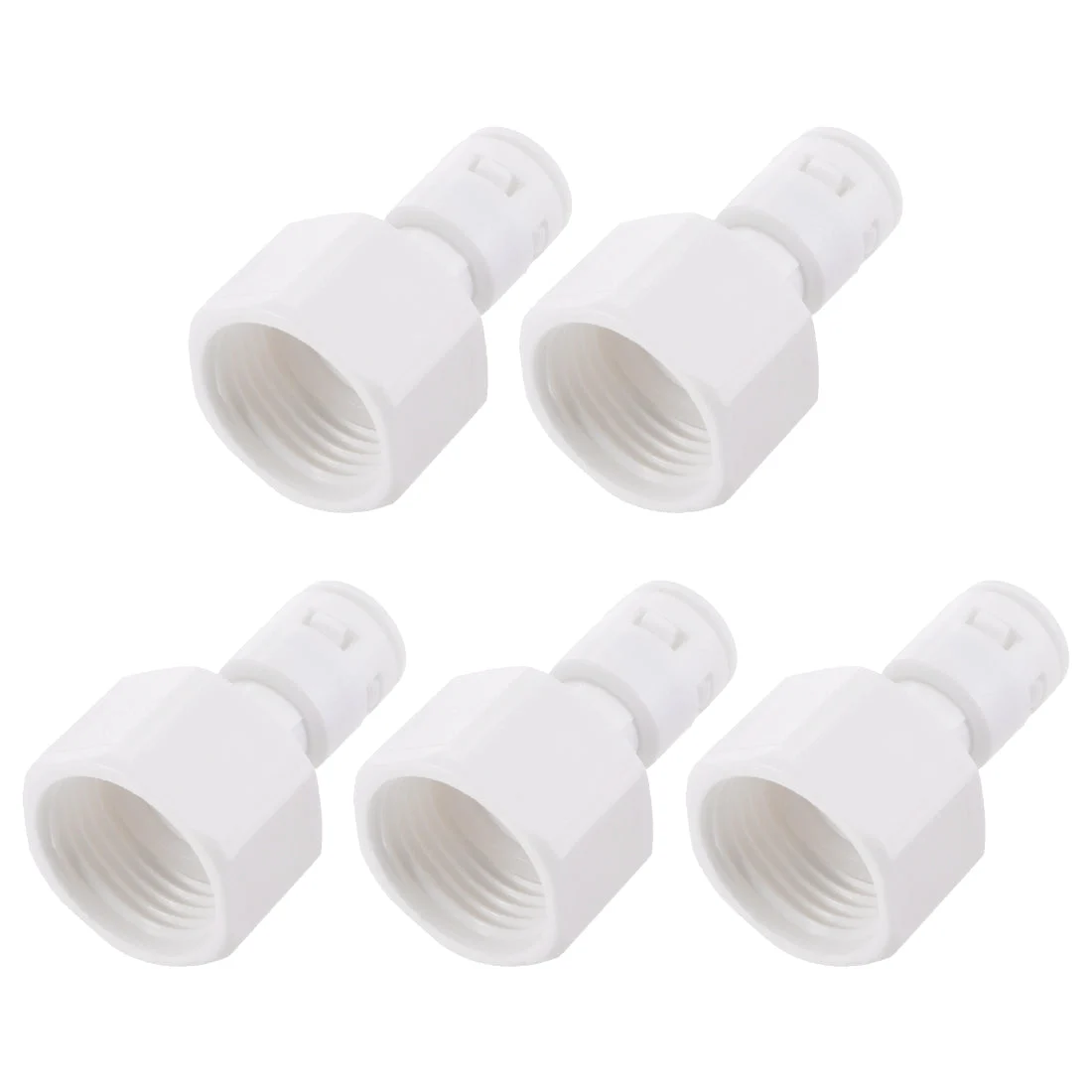 Quick Connector G1/2 Female Thread to 1/4" Tube, Straight Connect Fittings for Water Purifier, 40mm White 5Pcs