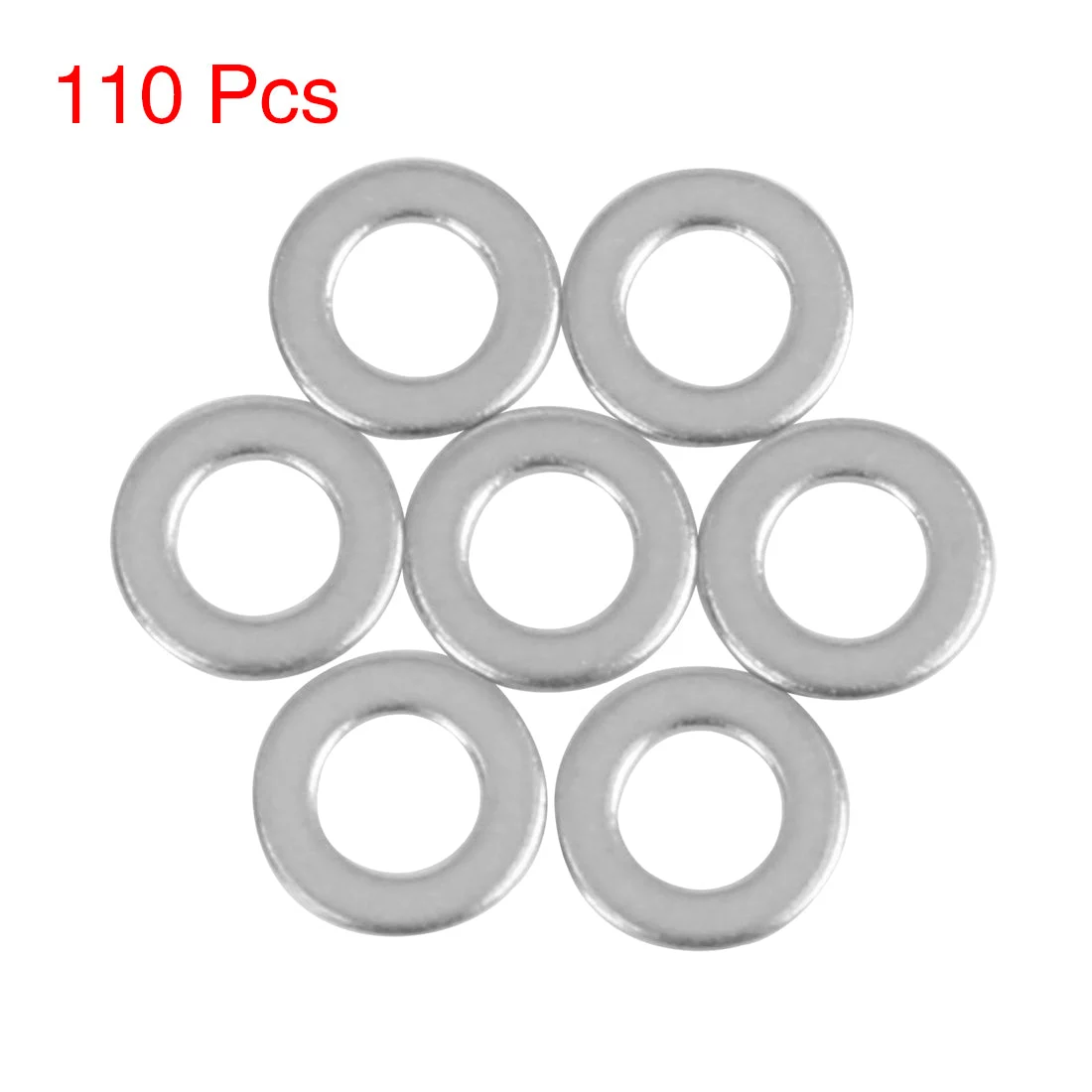 110pcs M4 x 8mm x0.5mm Stainless Steel Car Fastener Sealing Flat Washer Gaskets