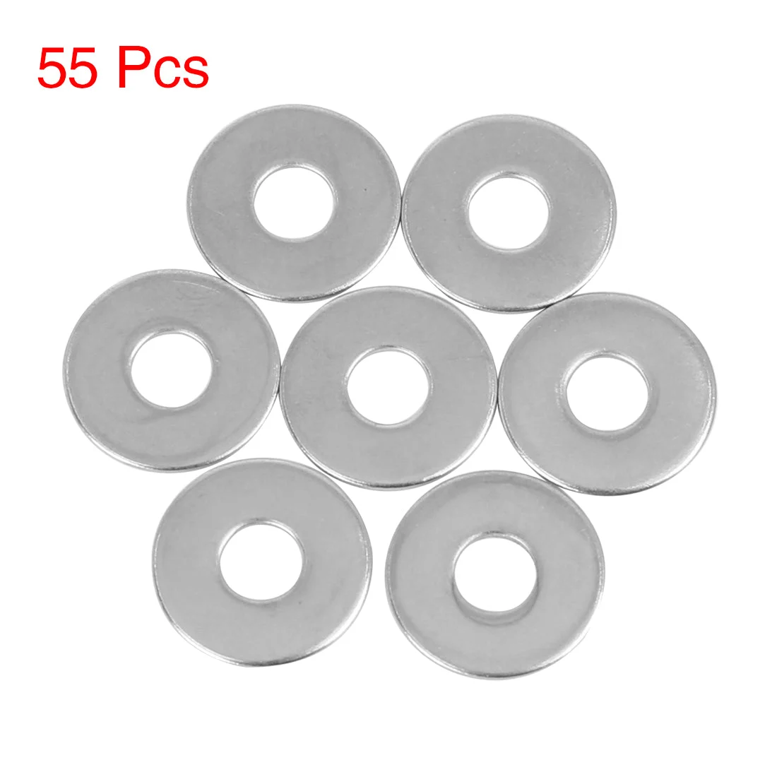 55pcs M6 x 18mm x1mm Stainless Steel Car Fastener Sealing Flat Washer Gaskets