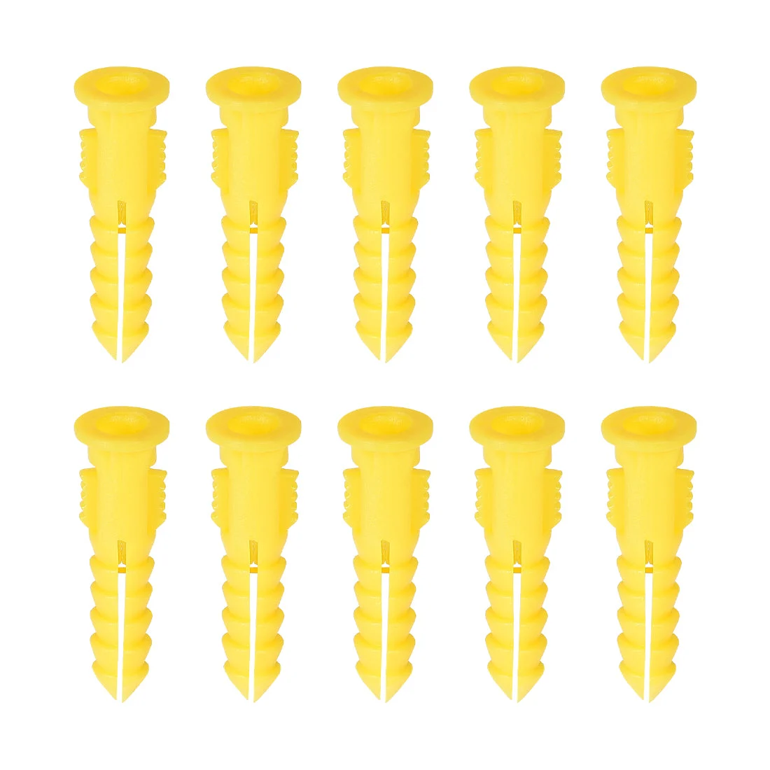 Uxcell 6mmx30mm Plastic Expansion Tube Bolts Column Frame Fixings Yellow 75pcs
