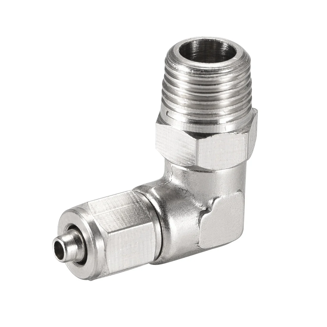 4mm Tube OD to 1/8PT Male Thread Elbow Quick Fittings Nickel Plated Copper