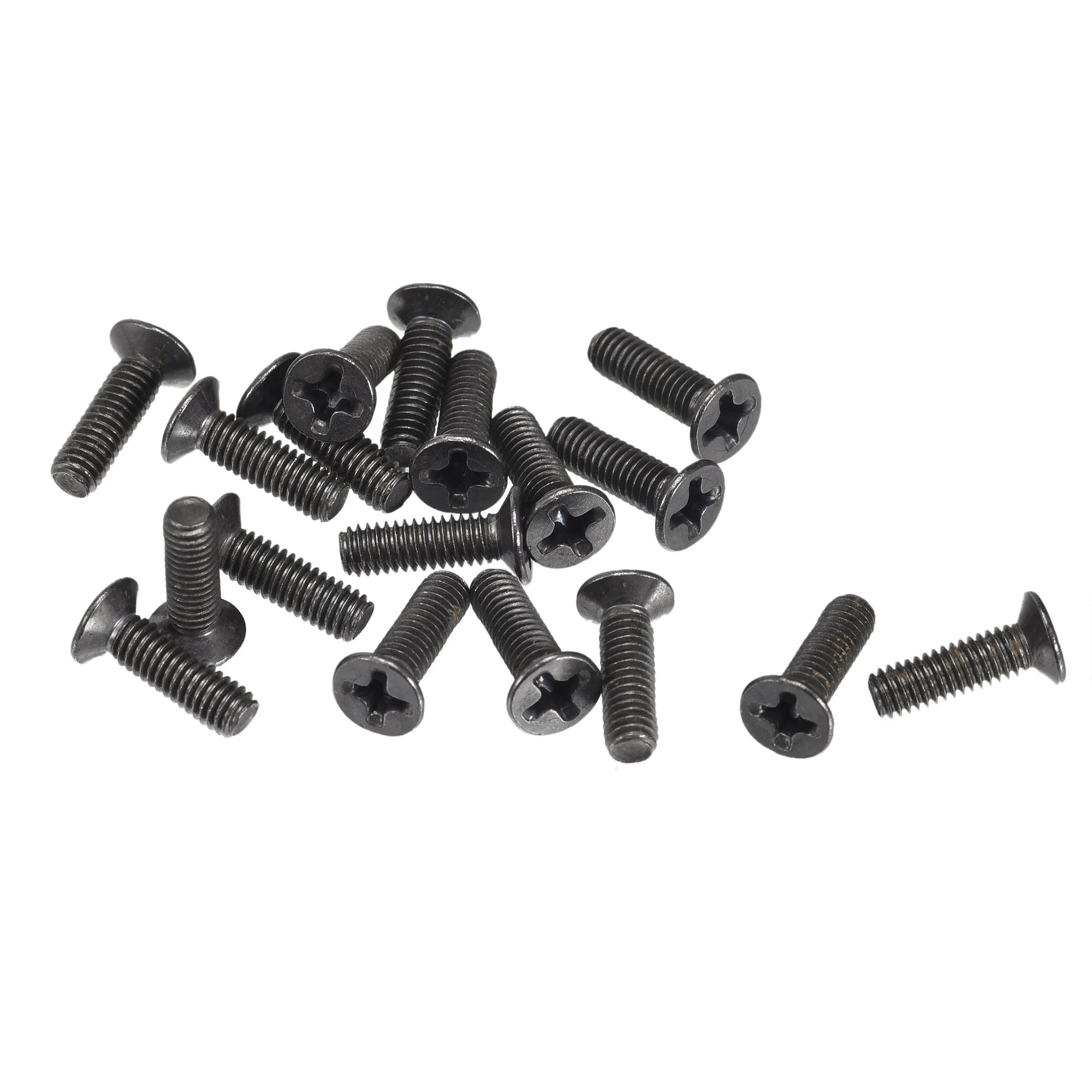 M3.5 x 12mm Phillips Flat Head Screws Carbon Steel Machine Screws Black 200pcs