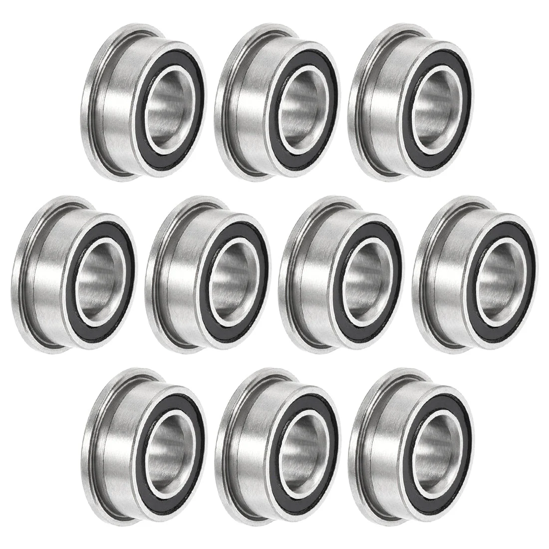 10pcs MF105-2RS Flange Ball Bearing 5x10x4mm Double Sealed Chrome Steel Bearing
