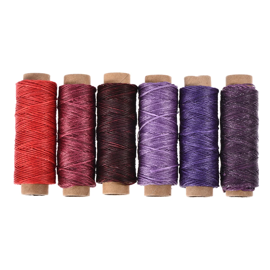 Leather Sewing Thread Set 55 Yards 175D/1mm Waxed Flat Thread, (6 Colors, 6Pcs )