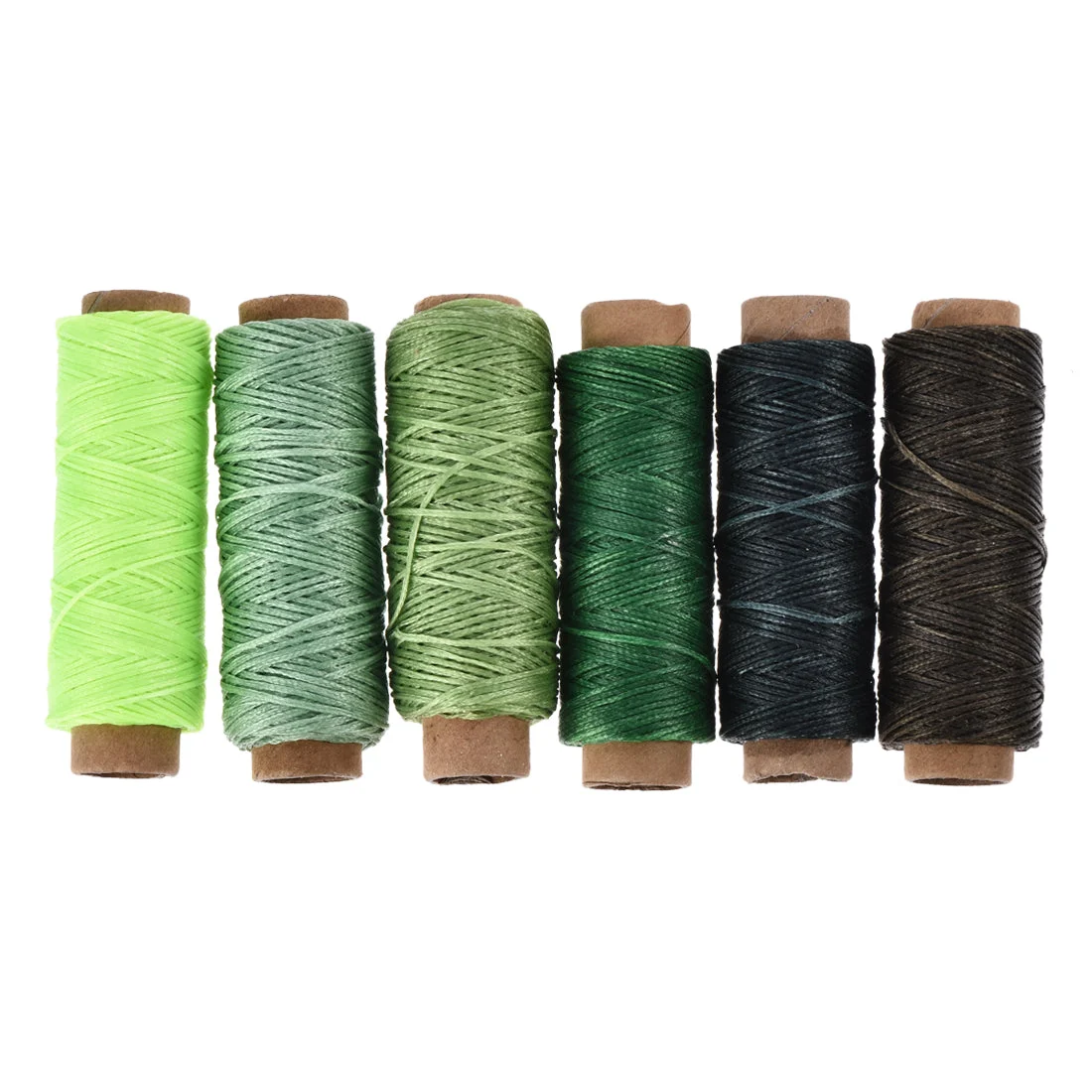 Leather Sewing Thread Set 55 Yards 175D/1mm Polyester Flat Waxed Cord for Hand Stitching Leather Bookbinding,Craft DIY, (Cool Colors, 6Pcs )