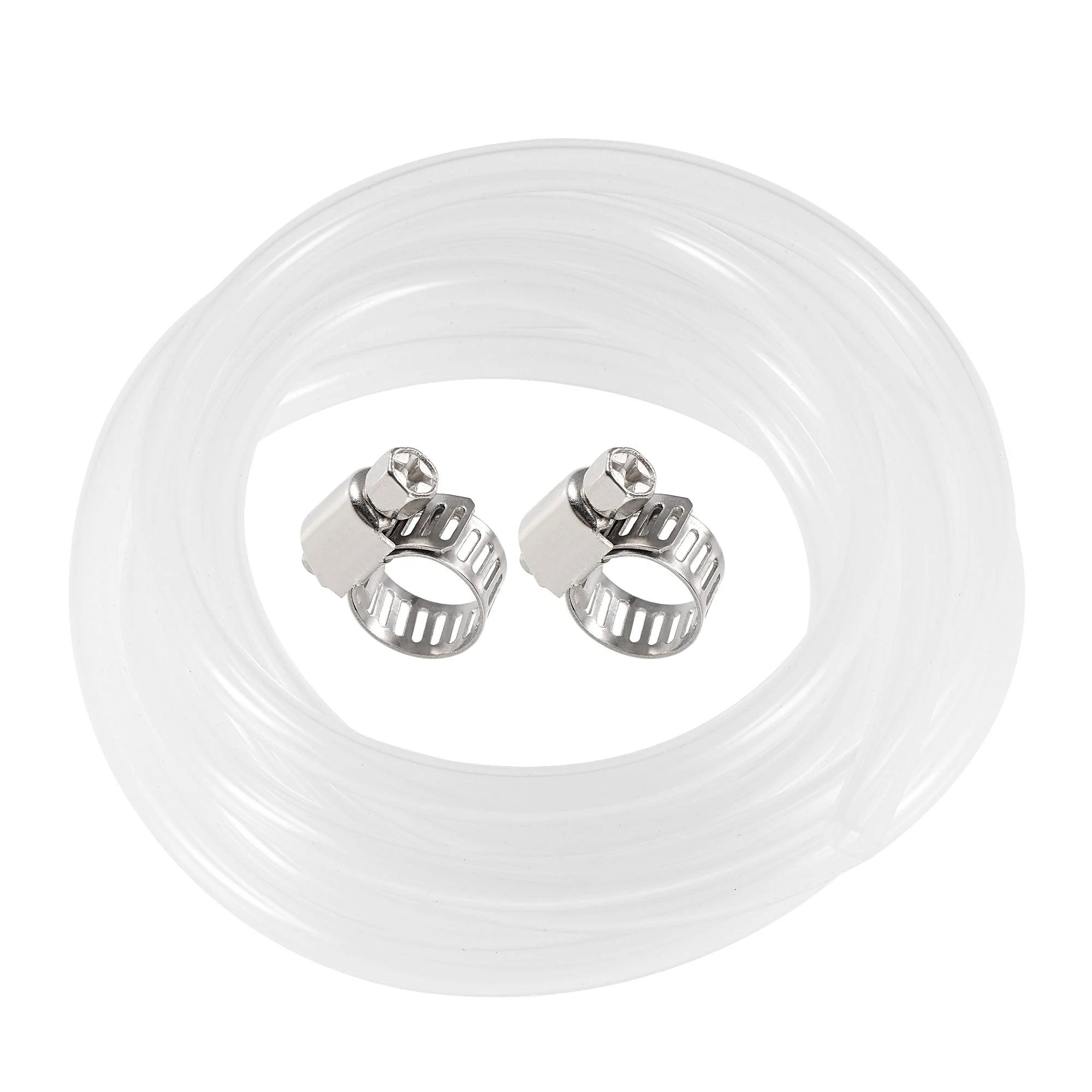 Silicone Tubing 6mm(1/4") ID 9mm OD 10ft Silicone Rubber Tube Air Hose Water Pipe Clear with Clamps